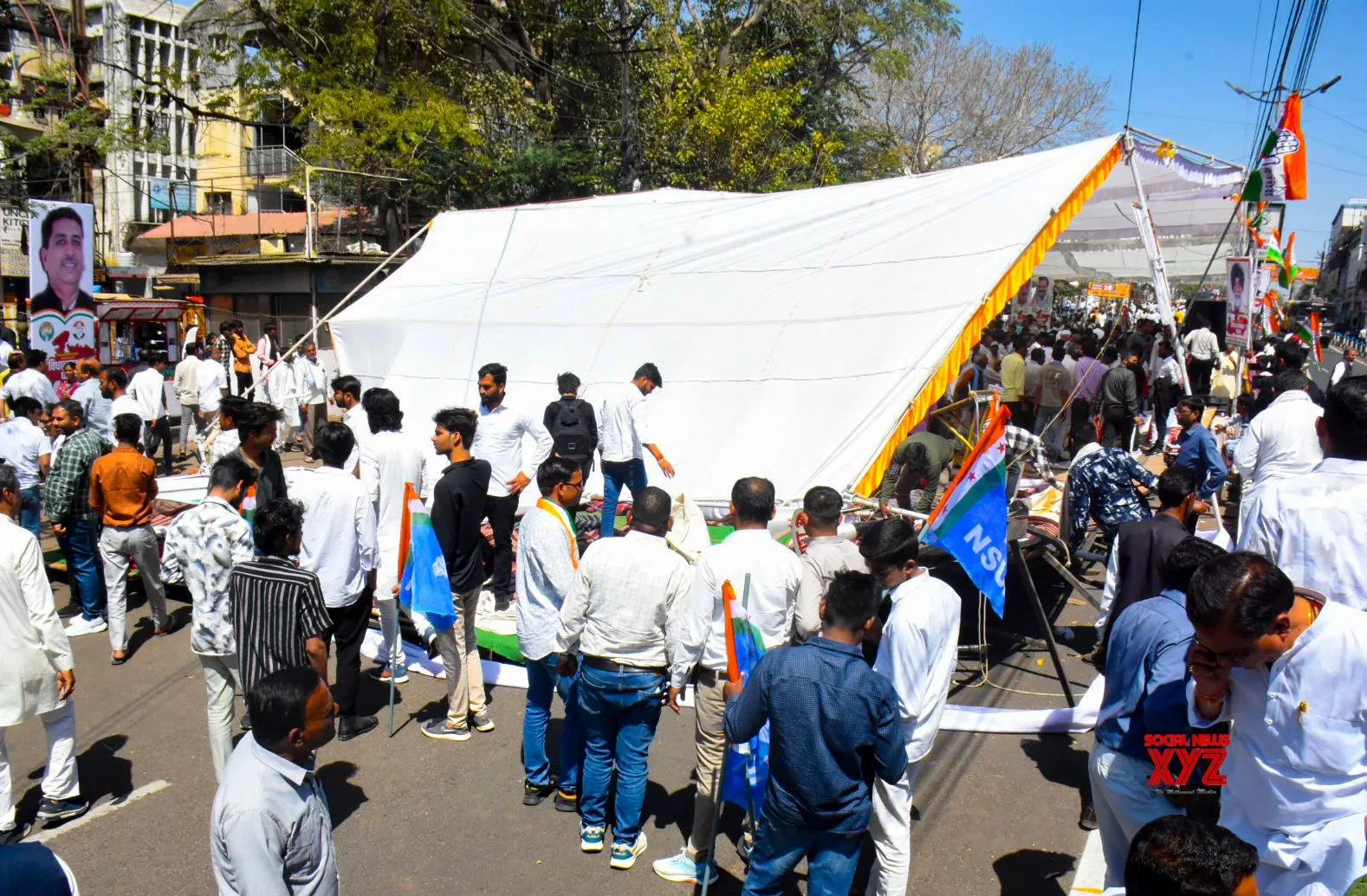 Stage Collapses at Congress Protest in Madhya Pradesh